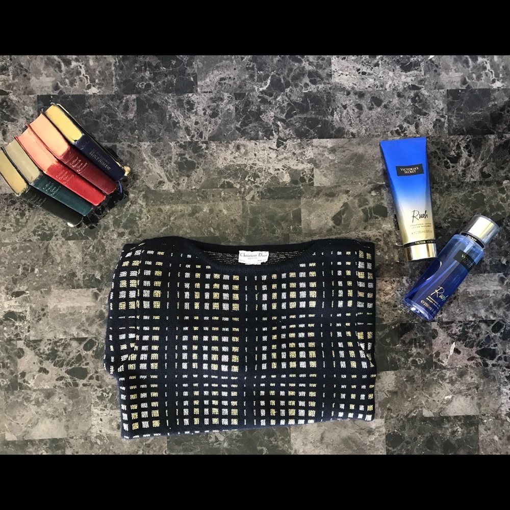 VINTAGE Women’s Petite XS Patterned Dior Sweater